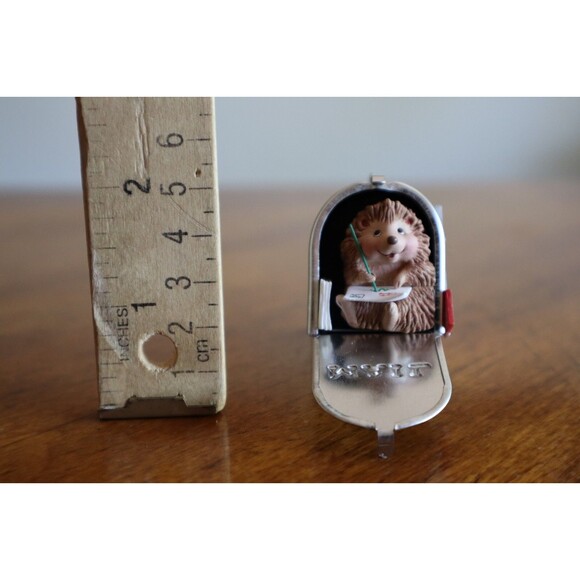 Vtg Lot Of 4 Hallmark Christmas Ornament Tin Snowman Critters Animal Forest Hedg - Picture 6 of 16